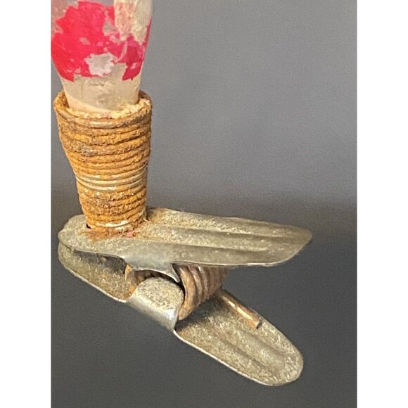 Vintage RARE Unsilvered Clip-On Glass Christmas Ornament Lamp Post W Tinsel 4” - Picture 15 of 16